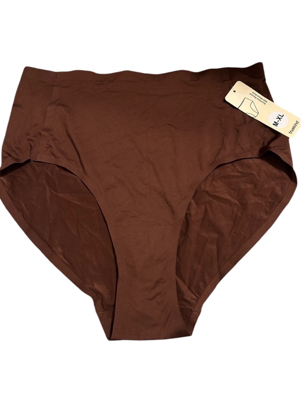 Truekind® Seamless Mid‑Waist Brief New | Stretch  Underwear Cocoa Brown 0–14
